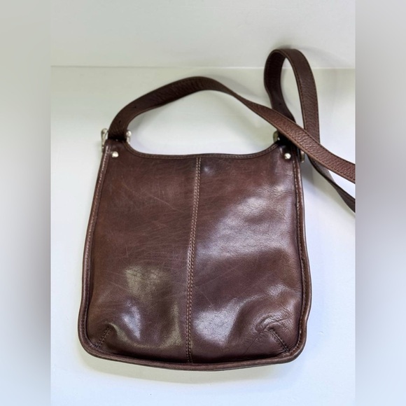 Fossil Vintage Crossbody Purse Leather Brown Saddle Bag - Picture 4 of 10